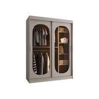 SCHWEBETÜRENSCHRANK Bahrajn 150 mit LED Beleuchtung - Kaschmir/Silberfarben, Holzwerkstoff/Kunststoff (150/200/62cm) - MIRJAN24