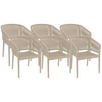GARTENSTUHL 6er Set Kunststoff Taupe - Taupe, Kunststoff (58/80/58cm) - CLP