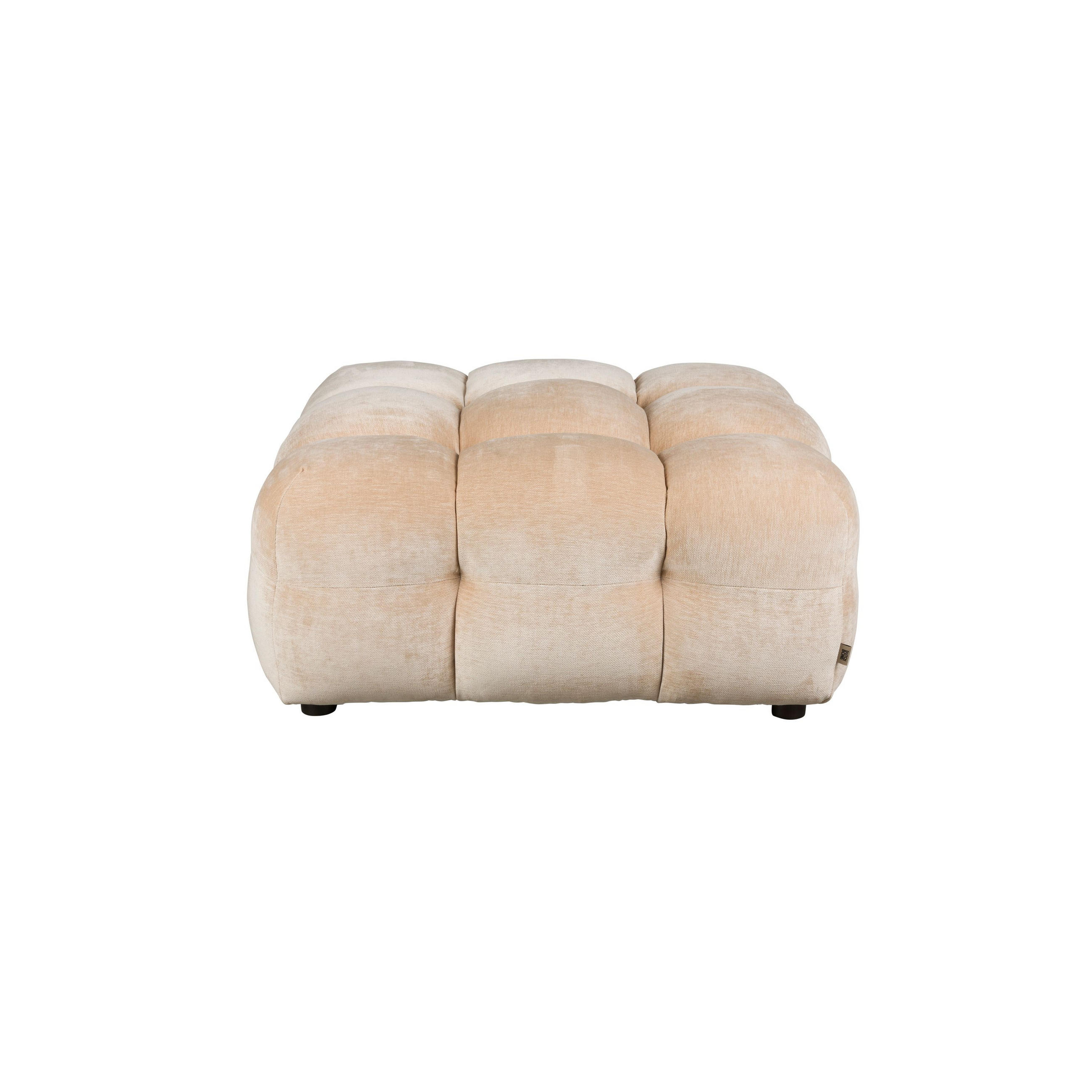 SITZHOCKER Hackman Samt Beige - Beige, Kunststoff (100/45/100cm) - Dutchbone