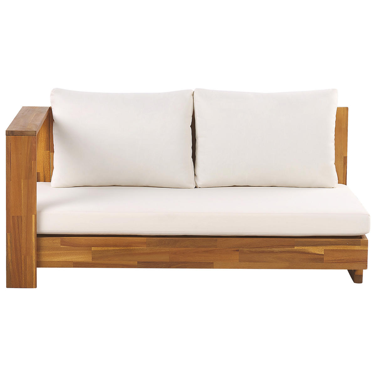 LOUNGE-SET 5-Sitzer Heller Holzfarbton Marettimo - Hellbraun/Weiß, Holz - Beliani