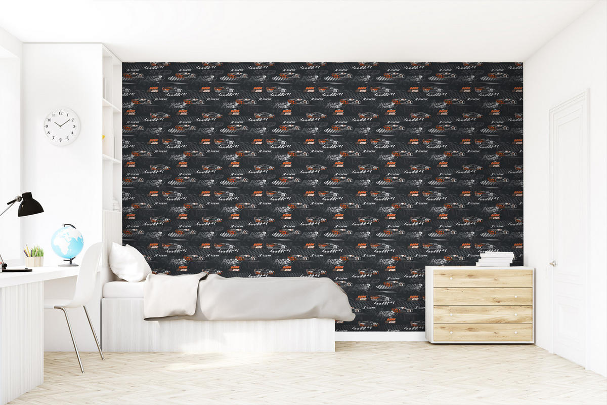 TAPETE Rennwagen 50 x 900 cm - Schwarz, Papier (50/0.1cm) - Sanders & Sanders