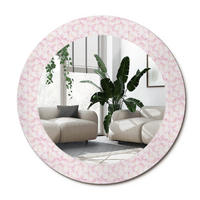 SPIEGEL Rund Ø 60 cm mit Aufdruck - Pink, Glas (60/60/0.4cm) - Wallfluent