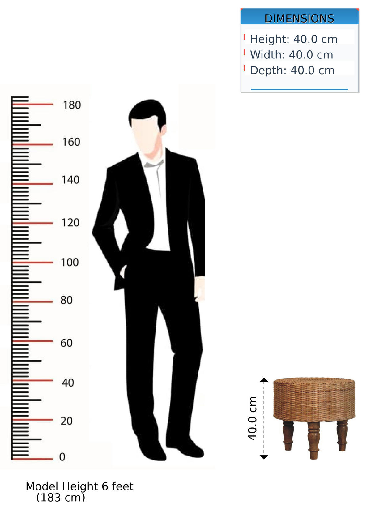 HOCKER Regency Rund Geflochten, Braun - Hellbraun, Holz (40/40/40cm) - Artisan Furniture