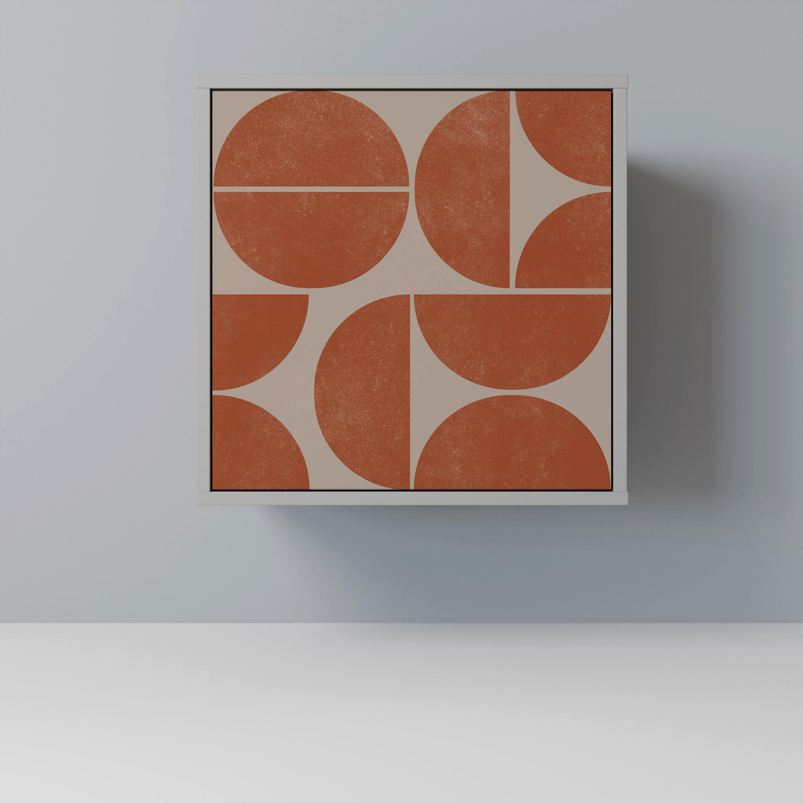 SIDEBOARD REPETITION COMPULSION, Grau, 57,5x42x57,5 cm, Ohne Füße - Multicolor/Grau, Holzwerkstoff (57.5/57.5/42cm) - SpaceRebels