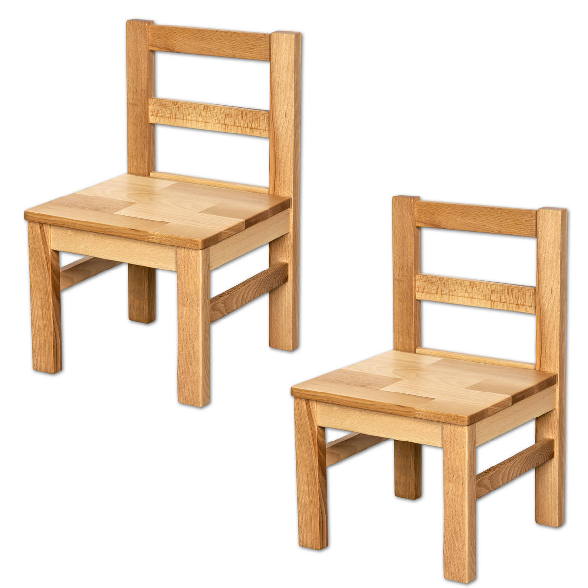 KINDERSITZGRUPPE Bubema aus Massivholz 2 Stühle + Tisch mit abgerundet - Braun, Holz/Textil (60/50cm) - Betten-ABC