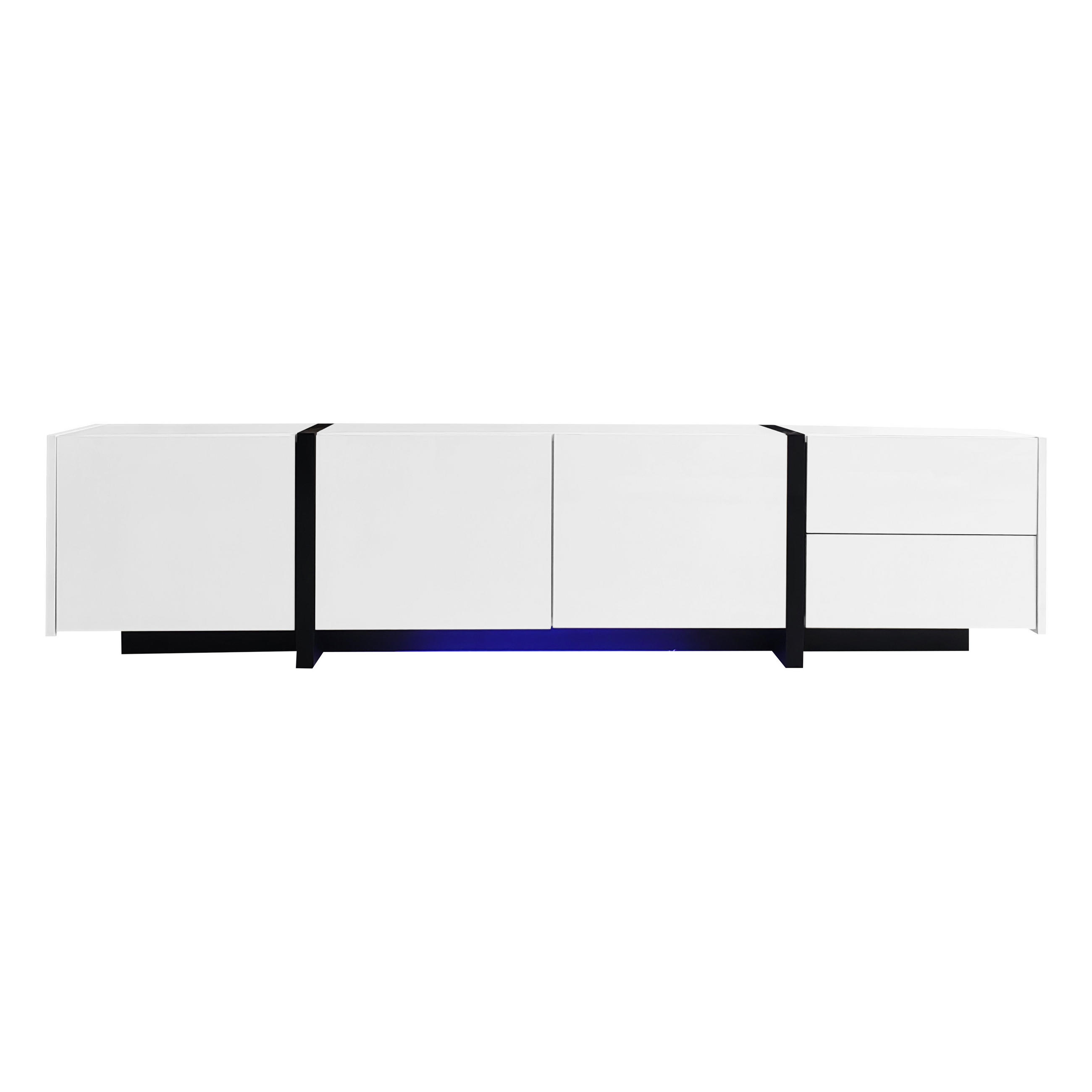TV-SCHRANK 170/30/39 cm Weiß/Schwarz mit 1 Schublade und 3 Türen - Schwarz, Holzwerkstoff (170/39/30cm) - Oxeza