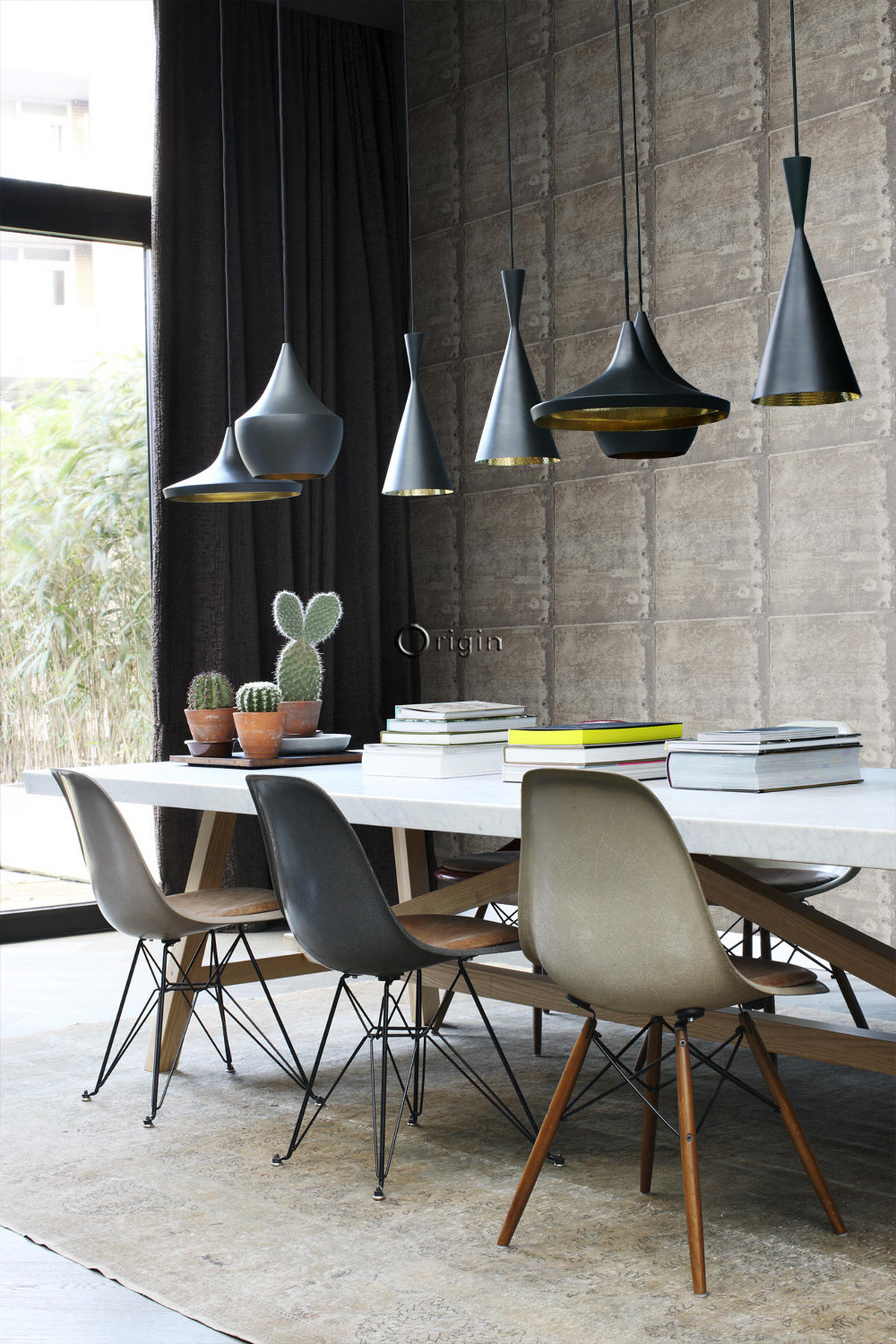 TAPETE große verwitterte rostige Metallplatten 53 cm x 10.05 m - Grau, Papier (53/1000cm) - Origin Wallcoverings