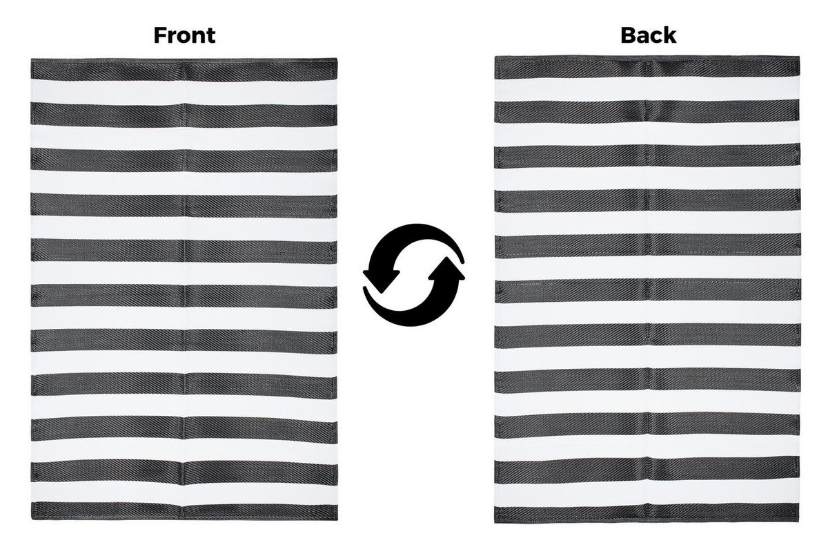 TEPPICH IBIZA Schwarz 90/150 cm - Schwarz, Kunststoff (90/150cm) - Tapiso