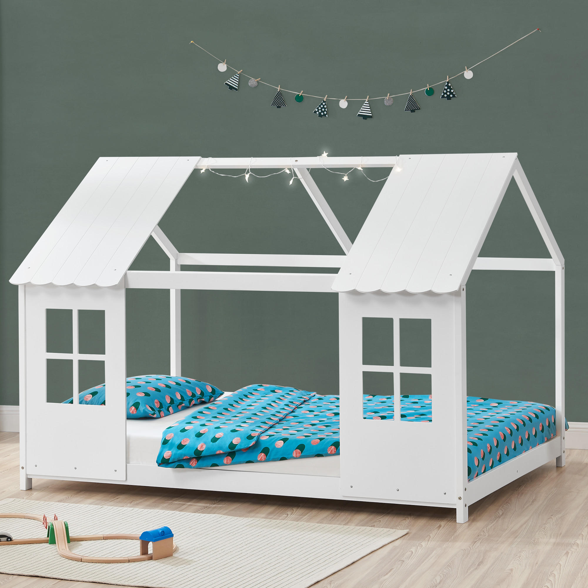 HAUSBETT Tostedt - Weiß, Holz (90/200cm) - [en.casa]