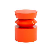 BEISTELLTISCH - 39.5 cmcm x 39.5 cmcm - Holz, Platte - Orange - NIDIMA - Orange, Holz (39.5/39.5/50cm) - Vente-Unique