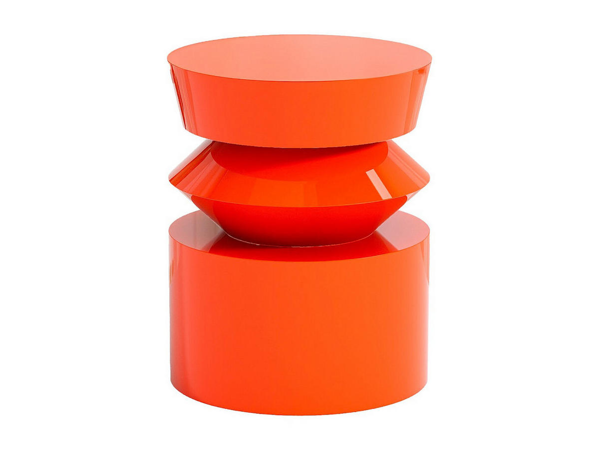 BEISTELLTISCH - 39.5 cmcm x 39.5 cmcm - Holz, Platte - Orange - NIDIMA - Orange, Holz (39.5/39.5/50cm) - Vente-Unique