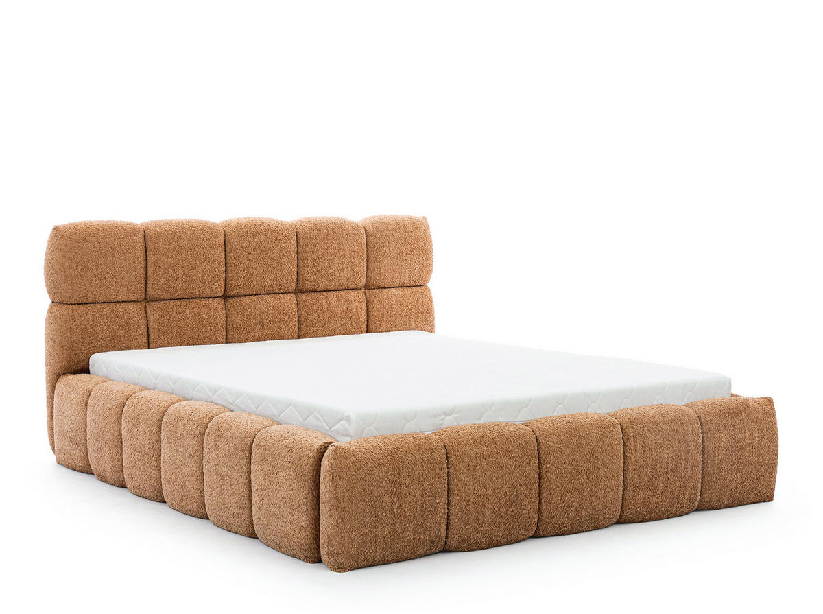 POLSTERBETT SOPHIE - Karmellfarbe - Honig, Textil (200/200cm) - AN-Moebel 4u