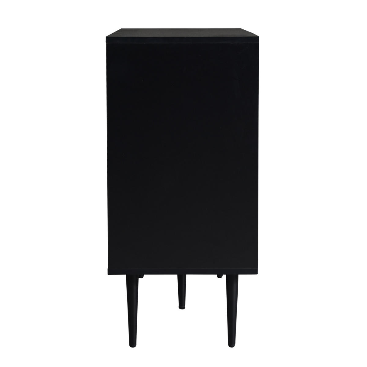 KOMMODE mit 3 Türen Black 120/38/79.5 cm - Schwarz, Holz (38/79.5/120cm) - Urban Meuble