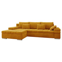 ECKSOFA Bangkok, Seite: Links - Silberfarben/Orange, Holz/Textil (310/175cm) - MIRJAN24