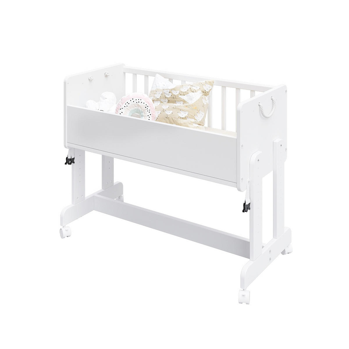 BEISTELLBETT Ornella, Wiege 5 in 1 inkl. Matratze Weiß - Weiß, Holz (40/90cm) - Premiers Moments