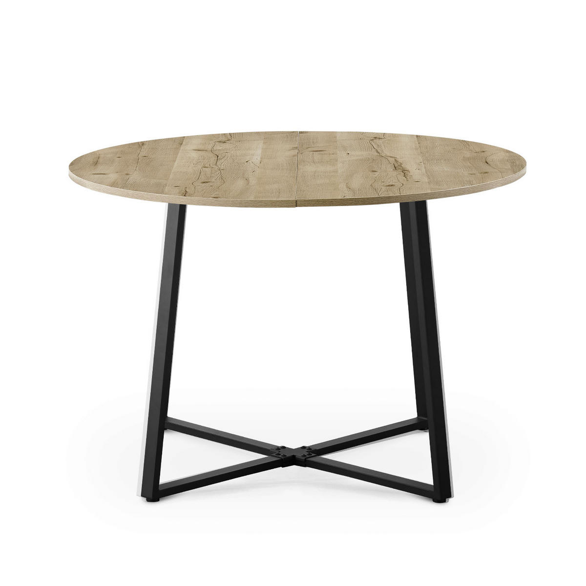 ESSTISCH NOA Sandeiche, 110/110/76 cm - Schwarz/Eiche San Remo, Holzwerkstoff/Metall (110/110/76cm) - B&D Home