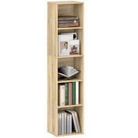 REGAL DE-15525 5 Stufen, 3 verstellbare Böden, 30/24/133 cm Natur - Naturfarben, Holzwerkstoff (30/133.5/24cm) - ComfortXL