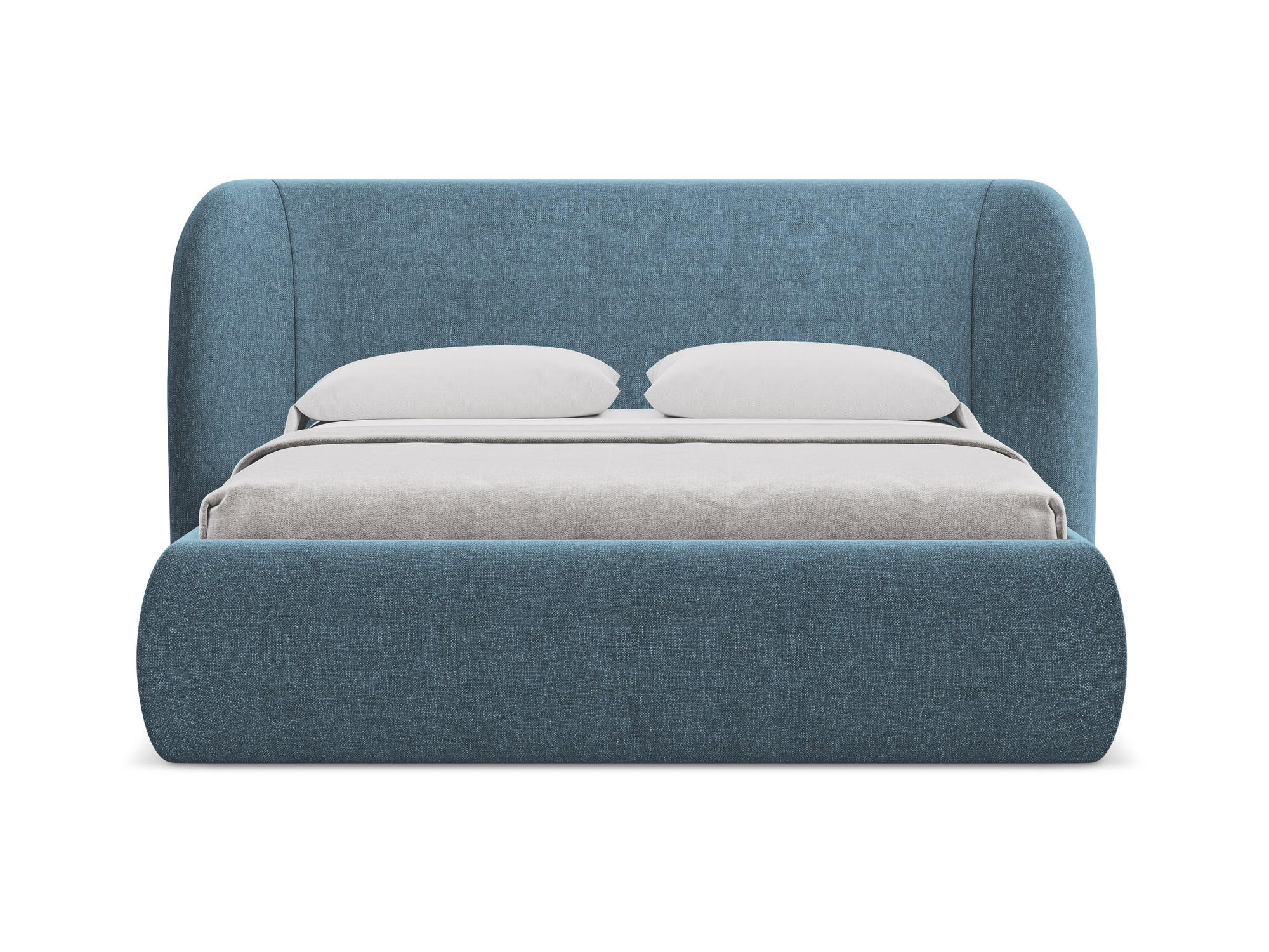 POLSTERBETT mit Bettkasten und Lattenrost 210x215 Blau - Blau/Blaugrau, Kunststoff/Textil (160/200cm) - Makamii