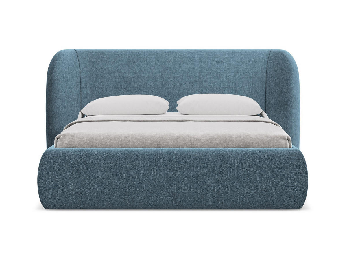 POLSTERBETT mit Bettkasten und Lattenrost 190x215 Blau - Blau/Blaugrau, Kunststoff/Textil (140/200cm) - Makamii