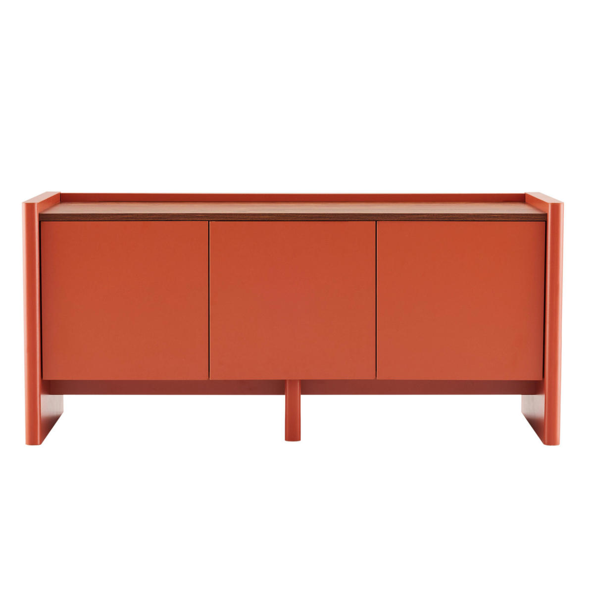 TV-SCHRANK 120 cm, Orange - Orange, Holz (40/55/120cm) - Oviala