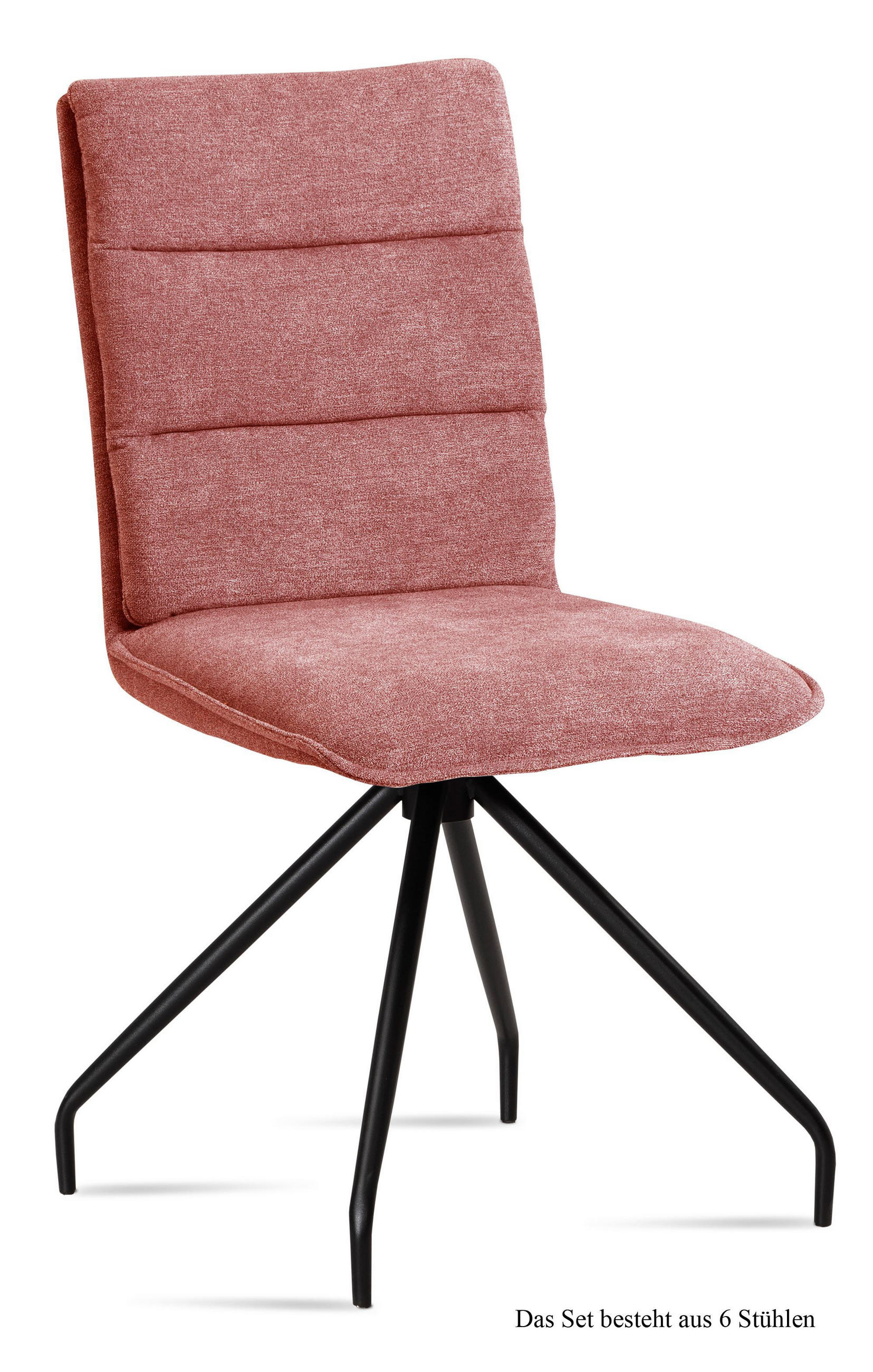 ESSZIMMERSTUHL (6er-Set) Dianna 47x92x60 Schwarz/Rosewood - Dunkelrosa/Schwarz, Kunststoff (60/92/47cm) - 58aufmkessel