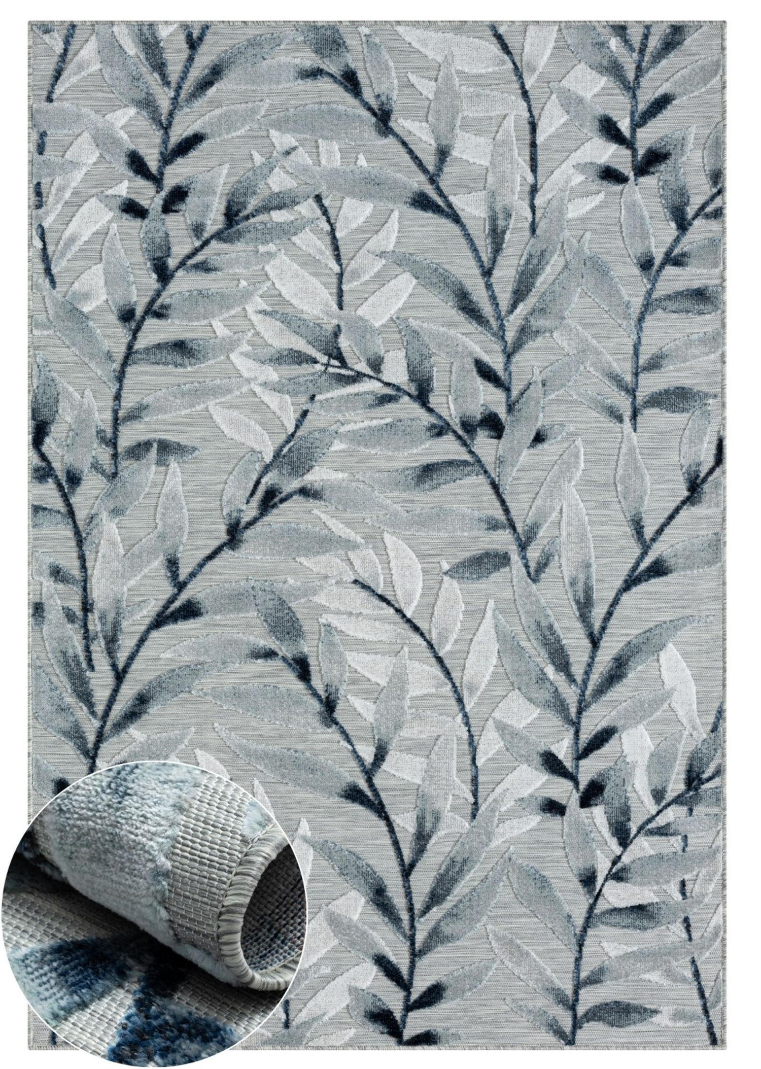 OUTDOORTEPPICH Laurel II Blaugrau,Hellgrau,Anthrazit 100/160 cm - Blaugrau, Textil (100/160cm) - My-Rug