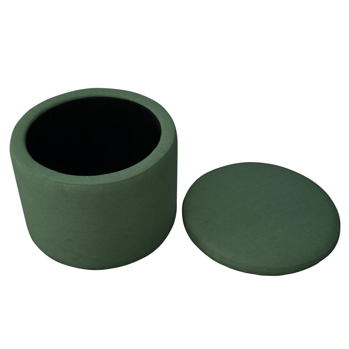 HOCKER AMBER Dunkelgrün - Dunkelgrün, Textil (44/35/44cm) - SVITA