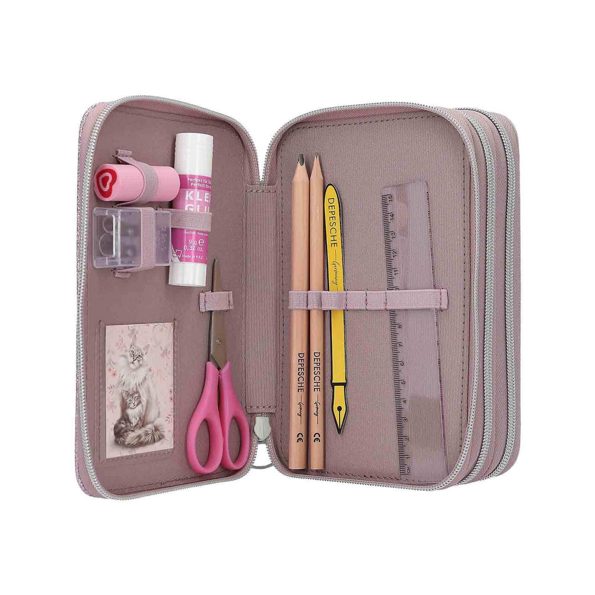 SCHUL-SET BLOOMING KITTY TOPModel flieder 2er Set - Flieder, Textil (1/1cm) - Depesche Germany