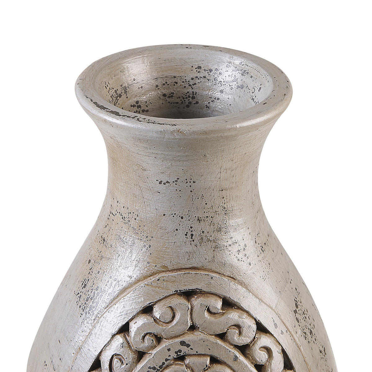 DEKOVASE Terrakotta grau Megara - Grau, Stein (51cm) - Beliani