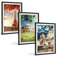 BILDER SET 3er Set - 40x60 cm Schwarzer Rahmen - Denkmäler Europas - Schwarz, Kunststoff (40/60cm) - TULUP