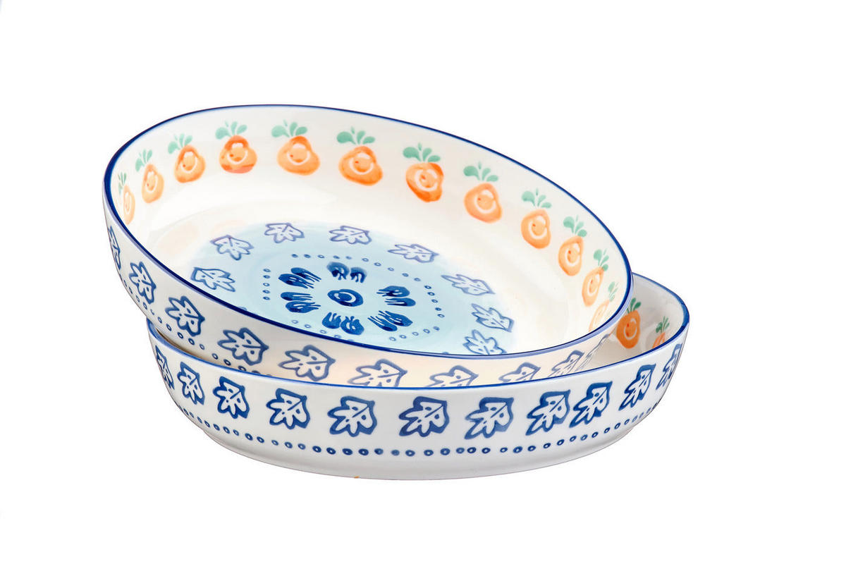 OBSTKORB Napoli Ø11cm - 2er-Set - Zitrusfrucht - Weiß, Keramik (25.5/5cm) - Björn