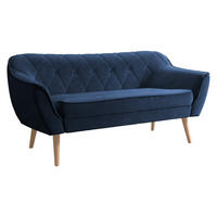 SOFA Skand 2 - Naturfarben/Dunkelblau, Holz/Textil (140/75/74cm) - MIRJAN24