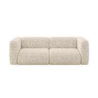 MODULARES Sofa 2-SITZER MIRA-S1 228x89x70 Creme cm Velours - Creme/Schwarz, Holzwerkstoff/Kunststoff (228/70/89cm) - ALTDECOR