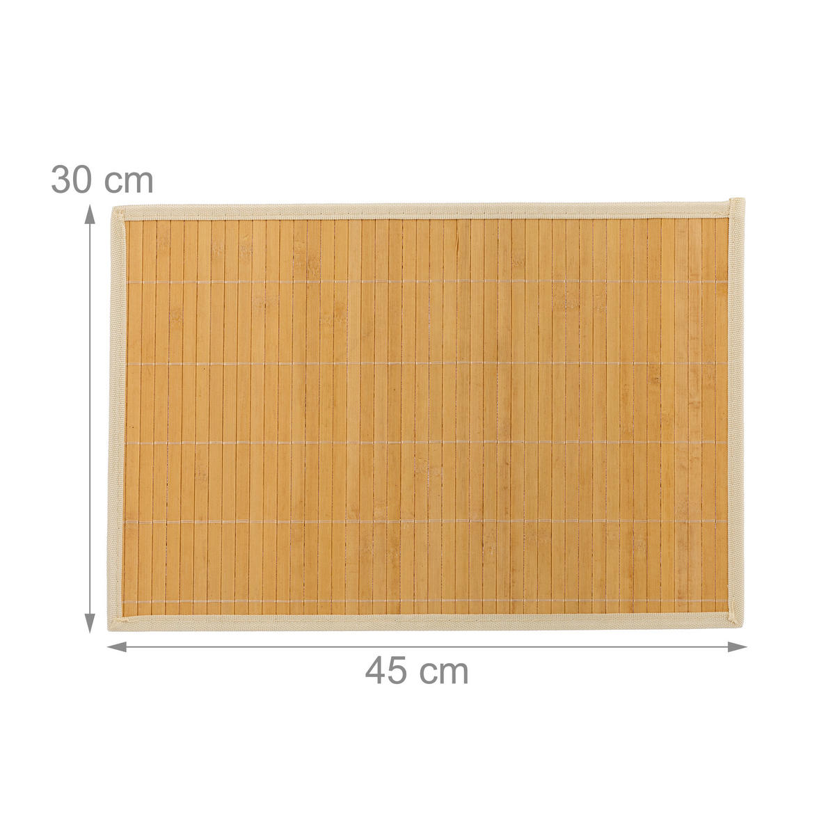 TISCHSET 6-tlg. - Creme, Holz/Textil (30/45/0.3cm) - Relaxdays