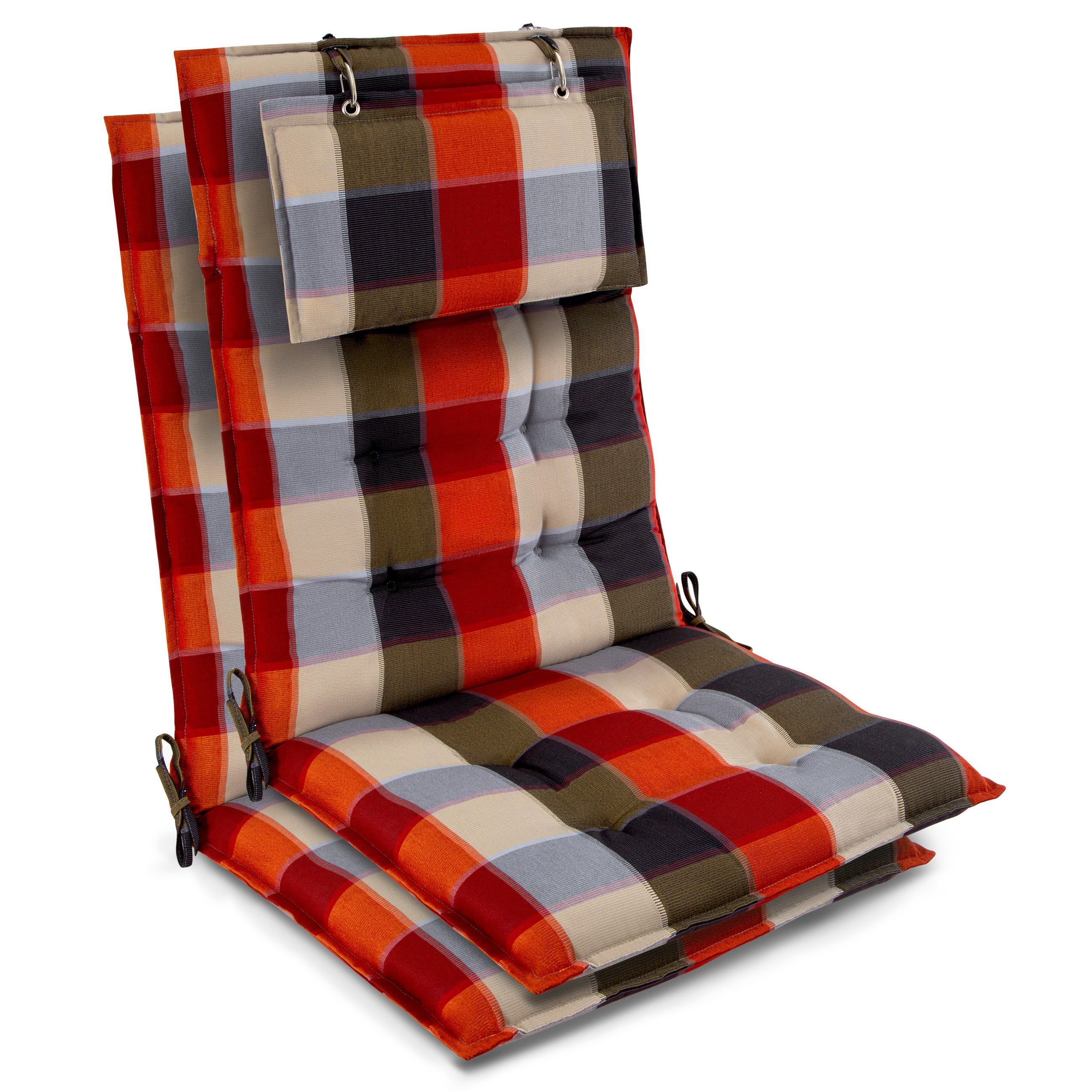 HOCHLEHNER Sun-HL 119x50x8cm Orange-Beige-Kariert (2tlg) - Orange, Textil (50/120cm) - Beautissu 