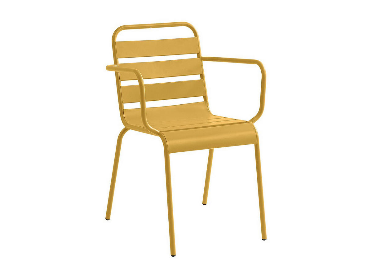 GARTENESSGRUPPE im Set - 4 -Sitzer - Stahl - senffarben - MIRMANDE - Gelb, Metall - Vente-Unique