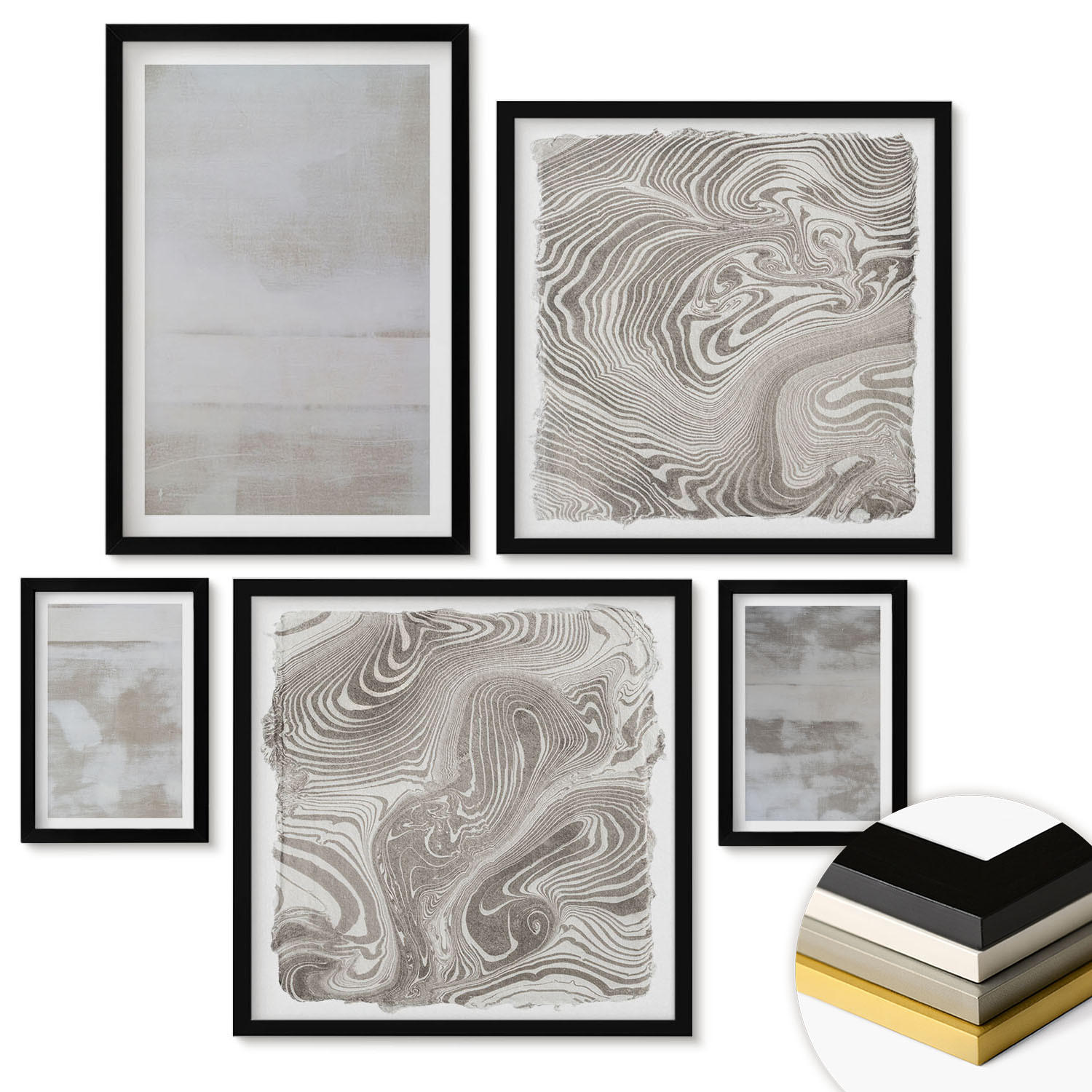 ArtPrintCave Wandbilder Schwarz 40x60 cm