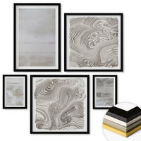 WANDBILDER 5er-Set - 50x50 cm & 20x30 cm & 40x60 cm Schwarzer Rahmen - Abgenutzte Texturen, moderner Stil - Schwarz, Kunststoff (40/60cm) - ArtPrintCave