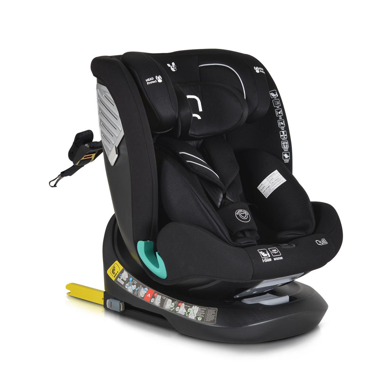 KINDERSITZ i-Size Quill schwarz (40-150cm) Gruppe 0/1/2/3, Isofix, 360° drehbar - Schwarz, Kunststoff (45/69/53cm) - Cangaroo