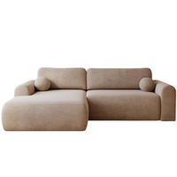 ECKSOFA velvet beige links AURA - Beige, Holzwerkstoff (257/177cm) - Compleo24