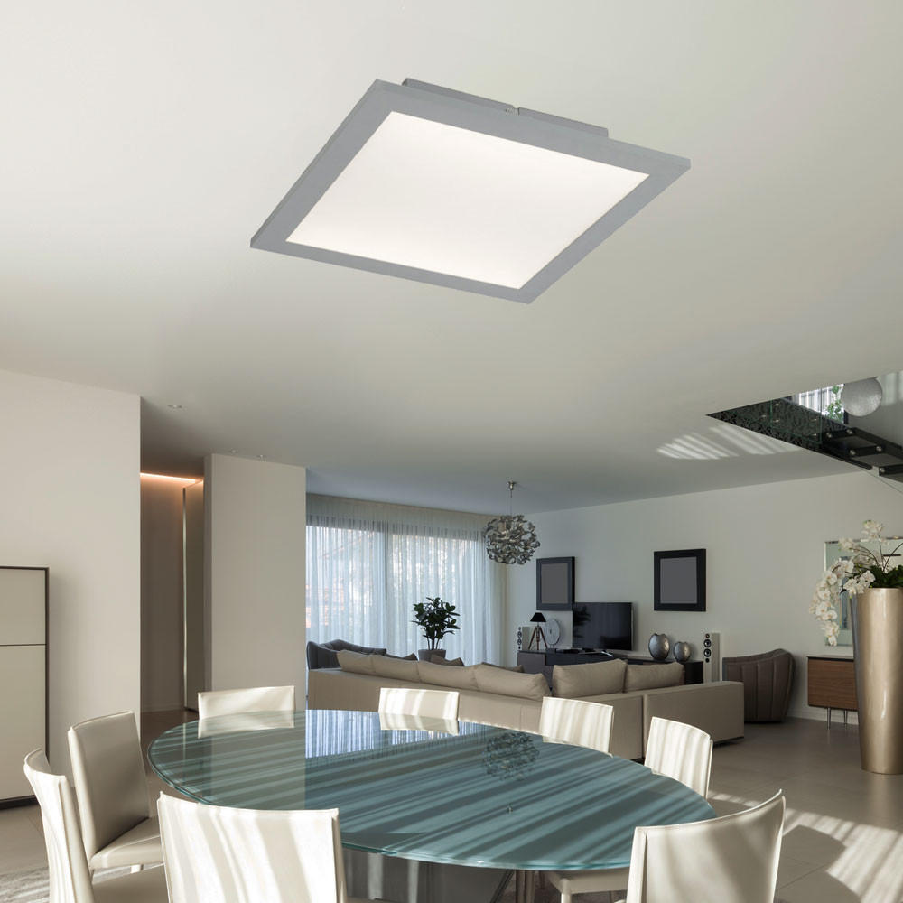 LED PANEL Aluminium Weiß - Weiß, Metall (30/30/5.1cm) - Globo Lighting