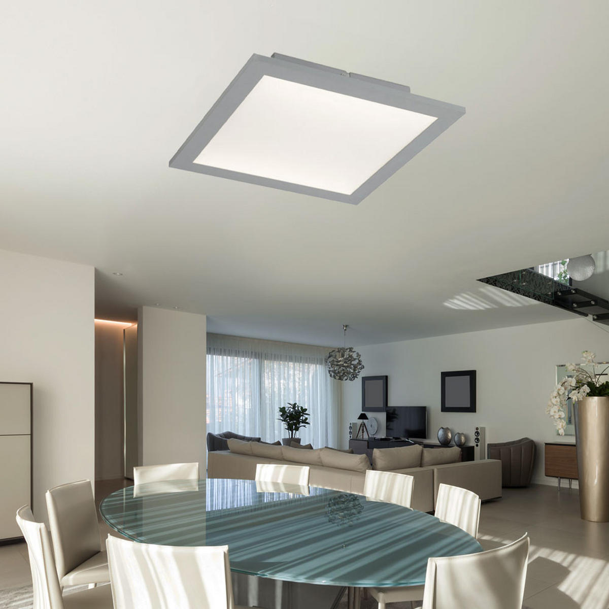 LED PANEL Aluminium Weiß - Weiß, Metall (30/30/5.1cm) - Globo Lighting