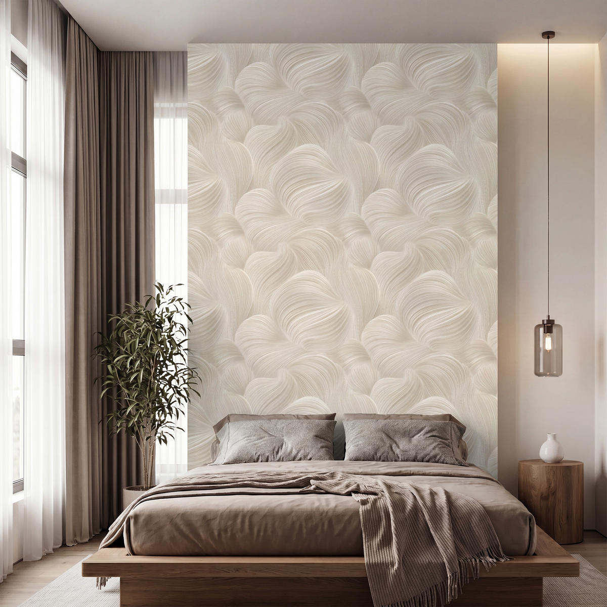 TAPETE - Lines - Ventilator - Beige - 180x300 cm - Creme, Papier (180/300cm) - OnlyWow