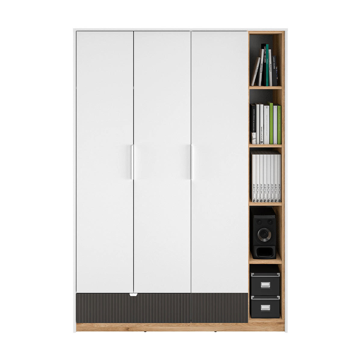 OMARA ZA OBLAČILA Ronan Bela - bela, leseni material (138/196/53cm) - Petits-meubles
