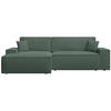 ECKSOFA Farese New Salbeigrün Chenille - Salbeigrün/Schwarz, Kunststoff/Textil (267/167cm) - Selsey