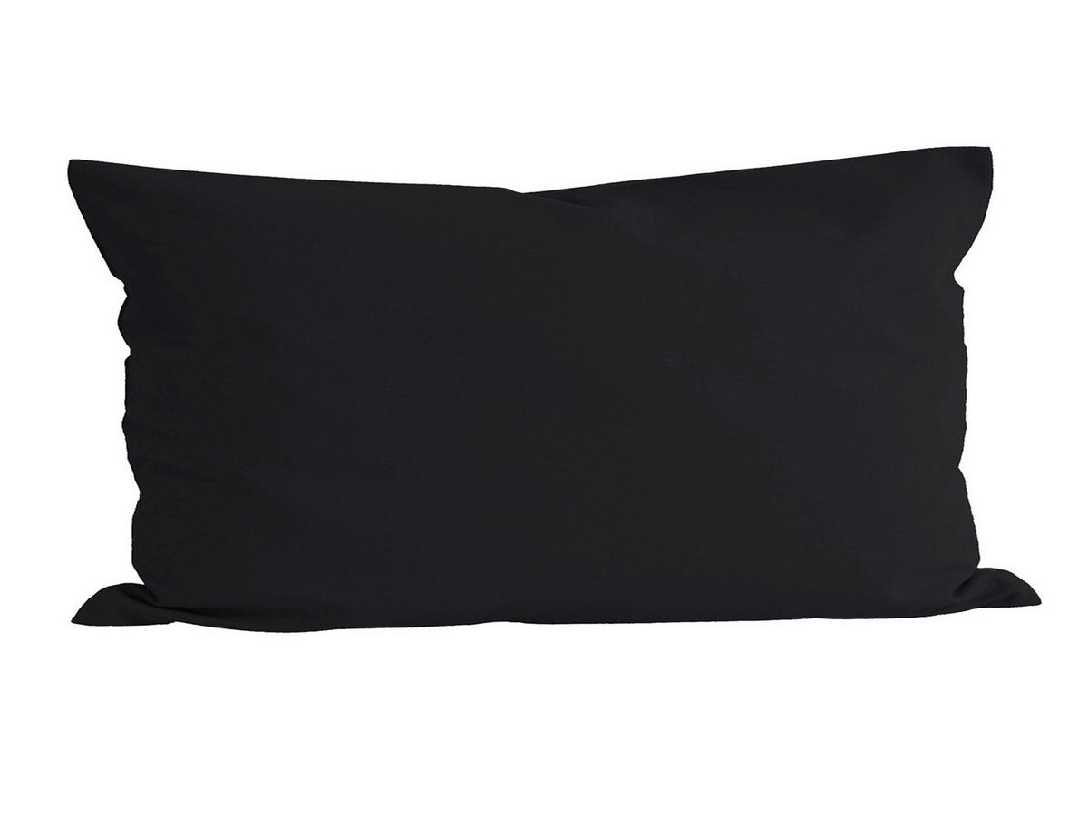 KISSENBEZUG Basic 100% Baumwolle schwarz 80/40 cm - Schwarz, Textil (40/80cm) - beties Heimtextil