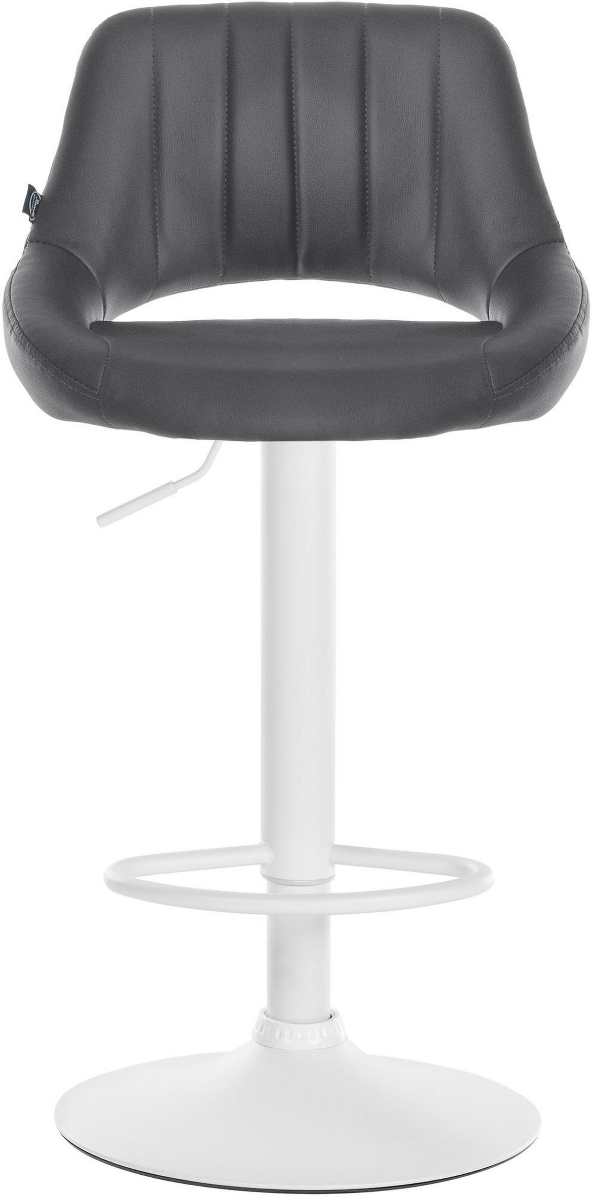 BARHOCKER 2er Set Segad Kunstleder Grau Weiß - Grau, Leder/Metall (47/85/48cm) - DELUKE