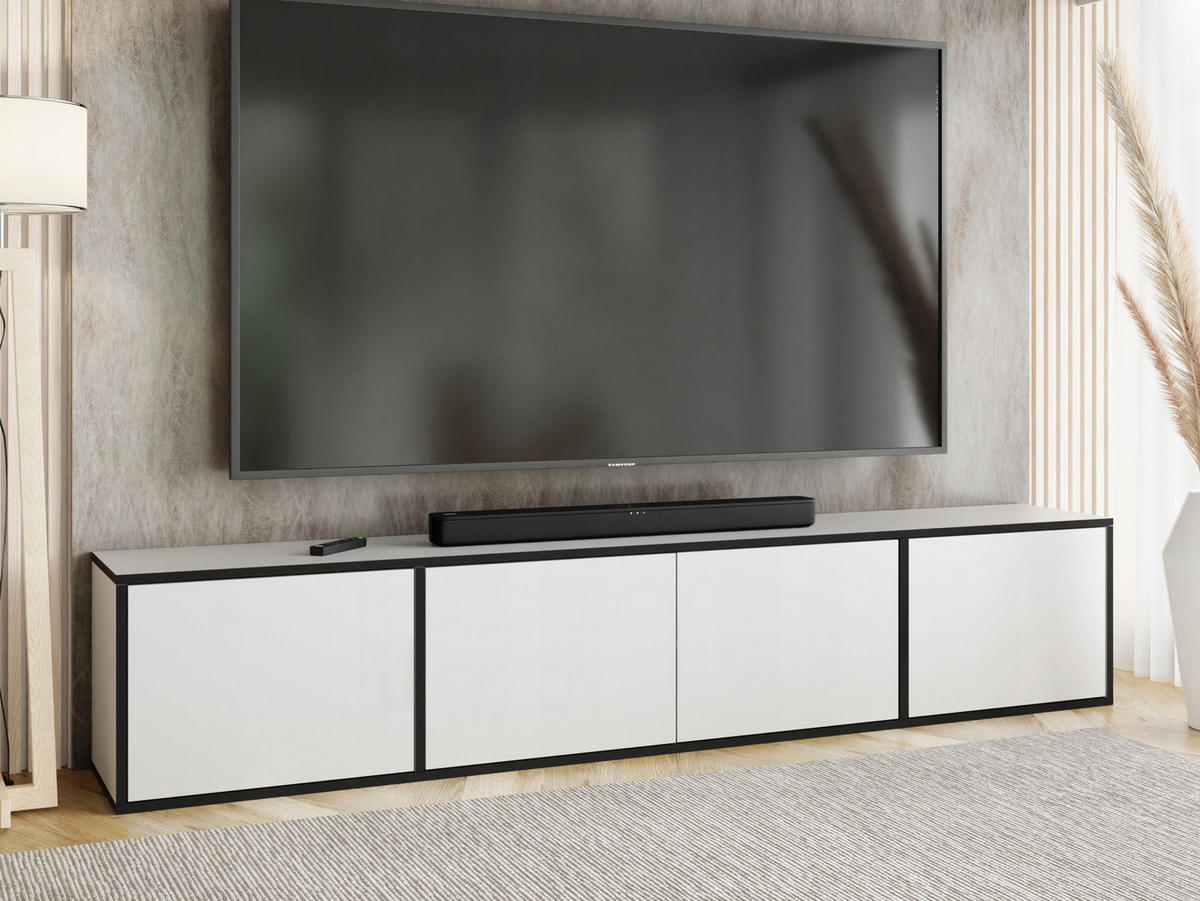 TV-LOWBOARD EDI 4 Weiß – 4-türig - Weiß, Holzwerkstoff (206.4/42/38.9cm)