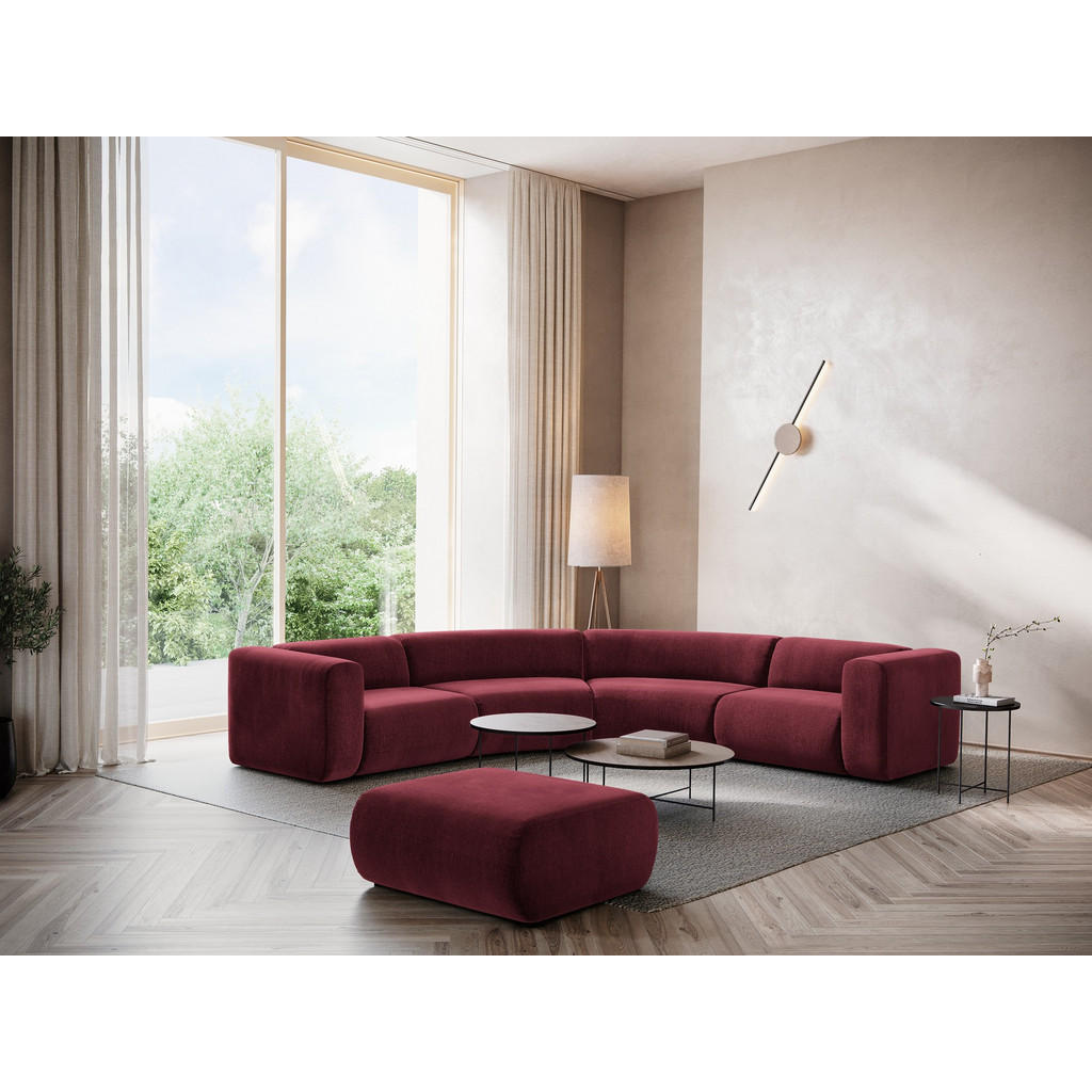 Thumbnail - Makamii Ecksofa, Weinrot, Textil, 5-Sitzer, Füllung: Schaumstoff, 318x318 cm, Made in EU, Wohnzimmer, Sofas & Couches, W...
