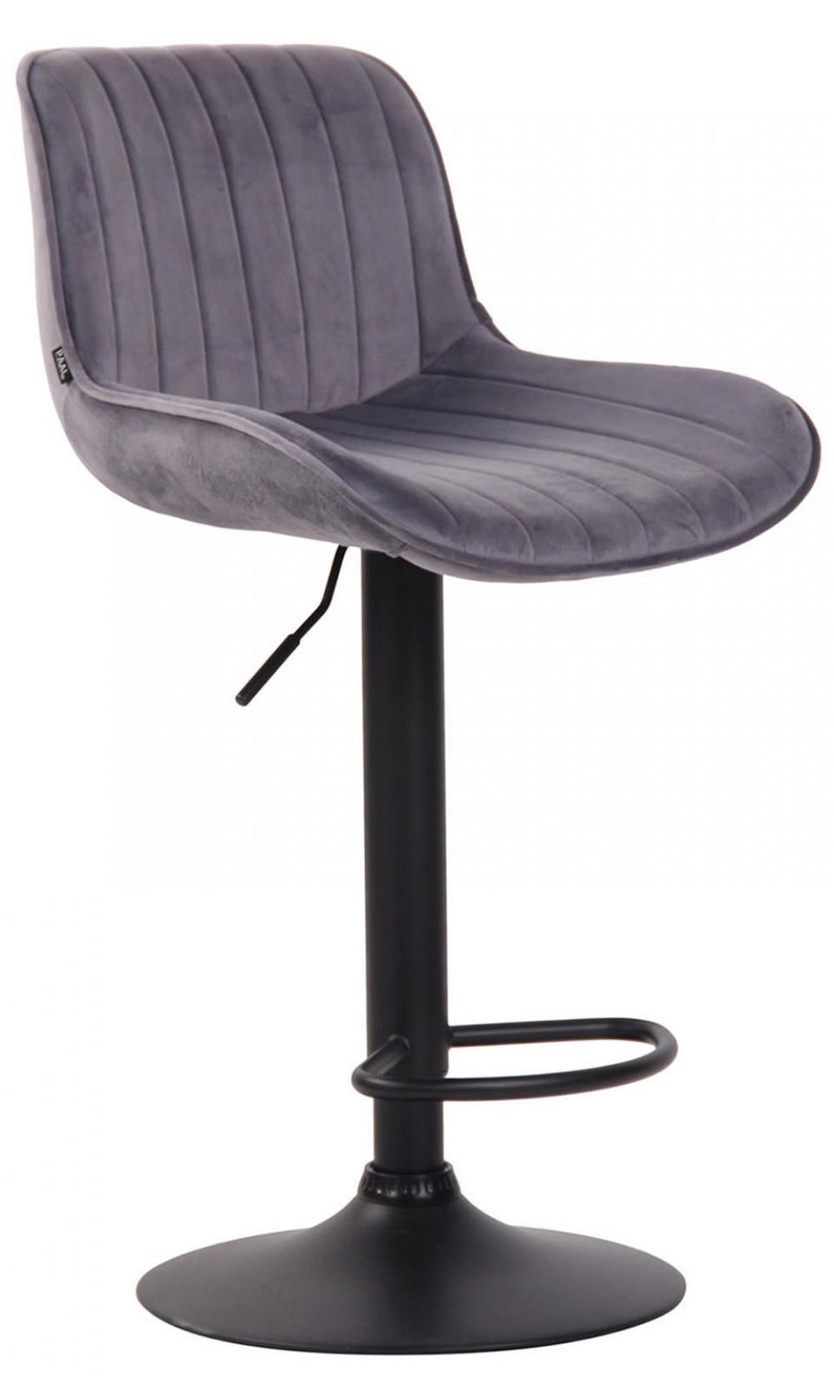 BARHOCKER 2er Set Samt dunkelgrau - Dunkelgrau/Schwarz, Textil/Metall (50/86/50cm) - CLP
